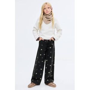 Mango - Kids - Jeans - Wide Leg - Hartjesprint - 100% Katoen