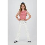 Vingino Basic Crop Rib Top Stripe T-shirt voor meisjes, Breeze Red, 2 Jaar