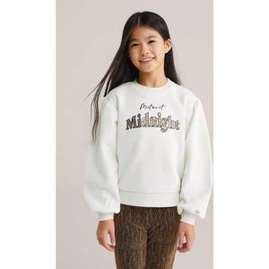 WE Fashion - Sweatshirt - Sand - Zwart - Offwhite
