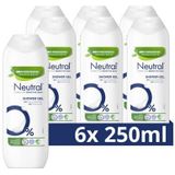 Neutral 0% Showergel - Parfumvrije - een milde bodywash met 0% parfum en 0% kleurstoffen - 6 x 250 ml