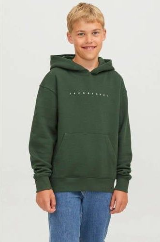 JACK & JONES JUNIOR Hoodie JJESTAR met Logo Donkergroen