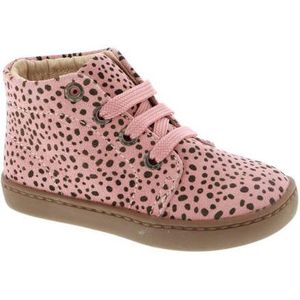 Shoesme Nubuck Veterboots met Allover Print Roze