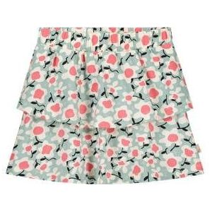 Moodstreet Gebloemde Rok Mintgroen/Roze/Ecru