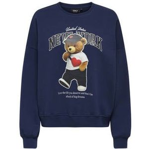 ONLY - KOGLINDA - Sweatshirt - Nachtblauw - Met Motiefprint
