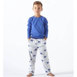 Little Label Pyjama met All Over Print van Biologisch Katoen Blauw