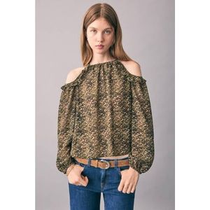 MANGO TEEN - Top - Polyester - Met Lange Ballonmouwen - Ronde Hals