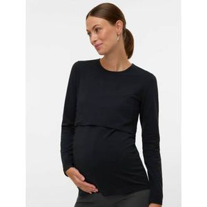 Mamalicious - Kerrie June - T-shirt - Zwart - Met Lange Mouwen - Borstvoedingsfunctie
