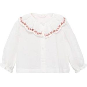 Mango Kids - Blouse - Wit - Katoen - Peter Pan-kraag