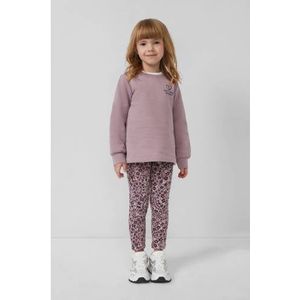 Sweatshirt - Geborsteld Katoen - A-lijn Vorm - Wijde Mouwen - Glitter- en Schuimprints