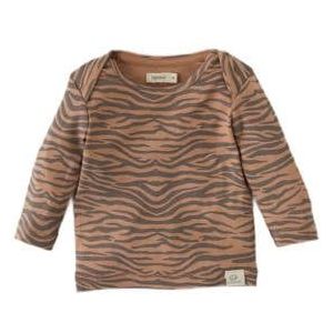 Babyface Baby Longsleeve met Zebraprint Bruin