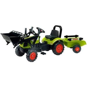 FALK Speelgoedtractor pedalen Claas Arion 410 voorlader en aanhanger