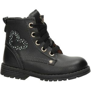 Nelson Kids Leren Veterboots Zwart