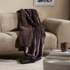 NOUS Living - Bidar - Plaid - Donkerbruin - 200x150 cm