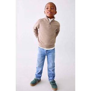 Mango Kids - Gebreide Trui - Bruin - Opstaande Kraag - Lange Mouwen