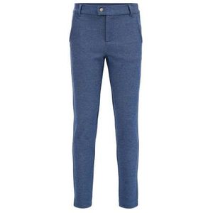 WE Fashion Gemêleerde Slim Fit Broek Blauw