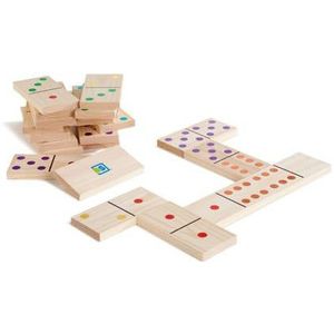 BS Toys Domino Gekleurd - Speel met vrienden en familie - Extra groot formaat en vrolijke kleuren - Gemaakt van kwalitatief mooi hout