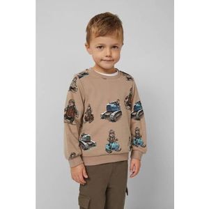 Sweater - Vrolijke All-over Print - Geribde Ronde Hals - Regular Fit