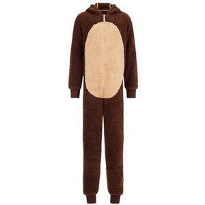 WE Fashion Teddy Onesie Bruin/Beige