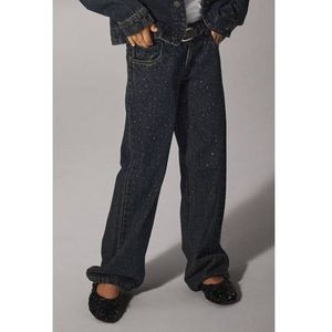 Steentjes - Wide-Fit Jeans - Denim - Baggy Fit - Strass-steentjes