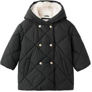 Mango Kids - Winterjas - Lang Model - Met Capuchon - Teddy Details