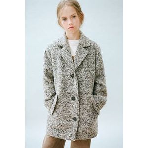 Mango - Kids - Manteljas - Grijs - Klassieke Kraag - Lange Mouwen