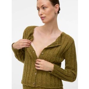 Gebreid Vest - Regular Fit - O-hals - Lange Mouwen - Cropped