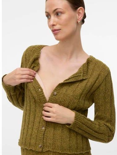 Gebreid Vest - Regular Fit - O-hals - Lange Mouwen - Cropped