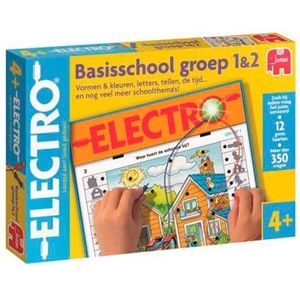 Jumbo Electro Basisschool Groep 1&2 - Leerzaam spel voor 4+ jaar - 1-2 spelers - 12 grote kaarten - 350+ opdrachten op 3 niveaus
