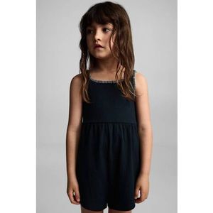 Mango - Playsuit - Marine - Katoen met Stretch