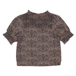 LEVV T-shirt KAREN met All Over Print Bruin