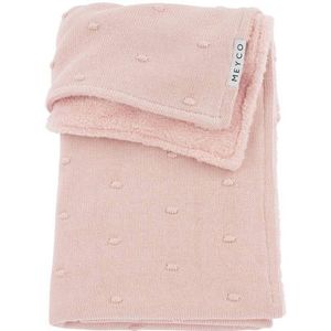 Meyco Baby Mini Knots teddy ledikant deken - soft pink - 100x150cm