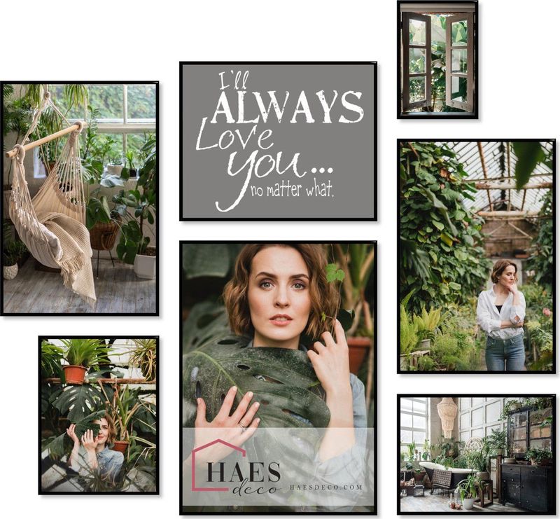 Haes Deco - Collage set XL met 7 kunststof fotolijsten zwart Easy Frame - EFS103B