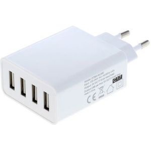 USB Thuislader - 4 Poorten - Smart IC - 5A - Wit