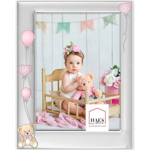 Haes Deco Verzilverde Baby Fotolijst Rose Elena voor een foto van 10x15 cm – B17346PHS