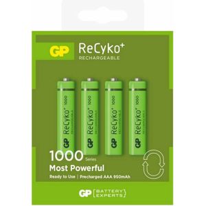 Setje van 4 x AAA GP ReCyko+ oplaadbare batterijen - 950mAh