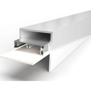 Profielset: klemprofiel met beglazingsrubber afdekkap zijkant en oplegrubber-2000 mm-Wit gelijkend RAL 9010-Vullat voor enkel glas gelaagd