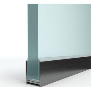 Dry glaze U - RVS - profiel-RVS effect - 2400 mm -2 afdekkappen