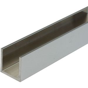 Aluminium U-profiel 20x20x20x2-Chroom-5000 mm