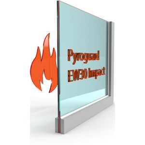 Enkel glas Pyroguard EW30 Impact (stalen constructie)
