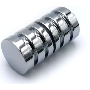 Douchedeurknop 722 rond dubbele groef 30mm - Chroom