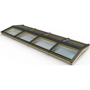 Complete zadeldak lichtstraat vaste maat 8 vaks breed model - 4610x1600mm-Gelaagd zonwerend glas ZHR++ 6-13-44.2-Wit gelijkend RAL 9010