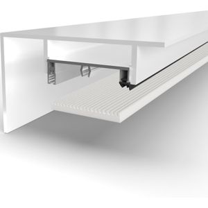 Complete profielset bovenzijde vrijstaand-1000 mm-Wit gelijkend RAL 9010-Vullat voor enkel glas gelaagd