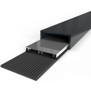 Profielset midden: klemprofiel met beglazingsrubber, afdekkap en oplegrubber-2000 mm-Mat zwart