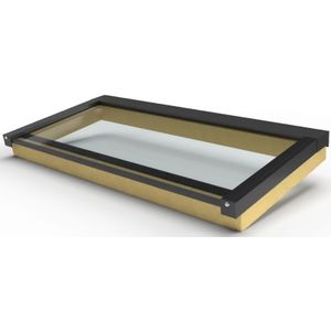 Zelfbouw lessenaars lichtstraat vaste maat 1 vaks - 1190x840mm-Gelaagd zonwerend glas ZHR++ 6-13-44.2-Muurplaatsing met muuraansluitprofiel-Zwart gelijkend RAL 9005