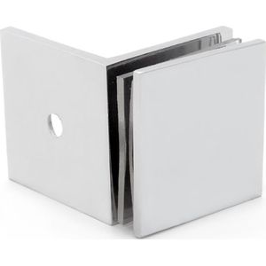 Glasklem Granada wand-glas recht 90° (50x50mm) - Chroom