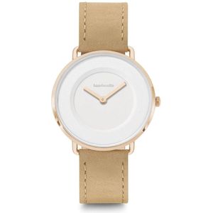 Lambretta Mia 34 Suede Rose Gold White Beige Dameshorloge - 34mm