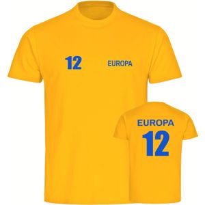 multifanshop Kinder T-Shirt - Europa - Trikot Nummer 12 - Druck blau - Kind