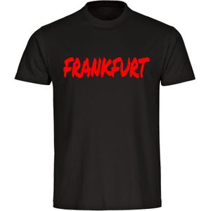 multifanshop Herren T-Shirt - Frankfurt - Textmarker - Druck rot - Männer