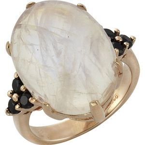 Zeeme Gemstones Ring 925/- Sterling Silber Mondstein und Spinell