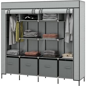HOMCOM Stoffschrank Stahl, Vliesstoff